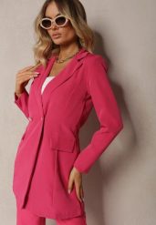 Ciemnoróżowa Marynarka Taliowana Dwurzędowa Swal. Czerwone marynarki i żakiety damskie Renee, m, bez wzorów, eleganckie. Za 139.99 zł.