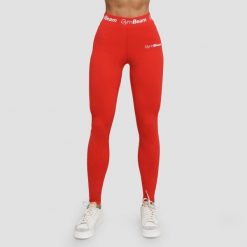Legginsy damskie fitness z wysoką talią czerwone Simple. Czerwone legginsy damskie GYMBEAM, m, bez wzorów, z elastanu. Za 83.90 zł.