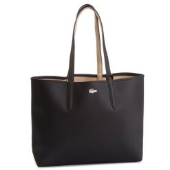 Torebka Lacoste. Czarne shopper bag Lacoste, bez wzorów, bez dodatków. Za 539.99 zł.