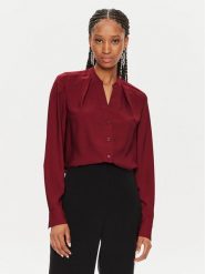Calvin Klein Koszula K20K207167 Bordowy Regular Fit. Czerwone koszule damskie Calvin Klein, bez wzorów, z syntetyku, biznesowe, bez kołnierzyka, bez ramiączek. Za 249.99 zł.
