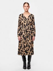 Pieces Sukienka koszulowa Merita 17147634 Beżowy Regular Fit. Brązowe sukienki damskie Pieces, bez wzorów, z wiskozy, bez ramiączek. Za 109.99 zł.