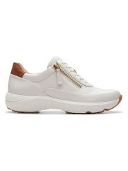 Clarks Skórzane sneakersy "Tivoli Zip-Off" w kolorze białym rozmiar: 37. Białe obuwie sportowe damskie Clarks, bez zapięcia. Za 197.17 zł.