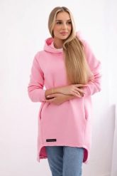 Bluza ocieplana z dłuższym tyłem jasno różowa. Czerwone bluzy damskie KESI, l, bez wzorów, z bawełny, bez kaptura. Za 267.67 zł.