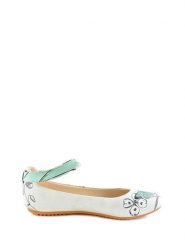 Goby Baleriny w kolorze biało-miętowym ze wzorem rozmiar: 41. Białe balerinki damskie Goby, bez wzorów, z materiału. Za 165.99 zł.