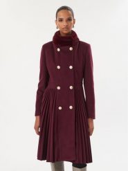 Rinascimento Płaszcz przejściowy CFC0130451003 Bordowy A-Line Fit. Czerwone płaszcze damskie Rinascimento, xs, bez wzorów, z syntetyku, bez kaptura. Za 1,209.00 zł.