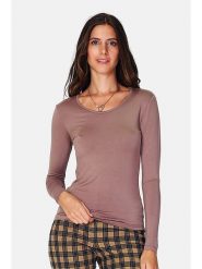 ASSUILI Koszulka w kolorze szarobrązowym rozmiar: 36. Brązowe koszulki damskie Assuili, bez wzorów, bez kołnierzyka, bez ramiączek. Za 87.19 zł.