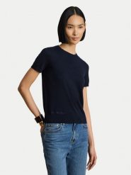 LAUREN RALPH LAUREN T-Shirt 200P14055003 Granatowy Regular Fit. Niebieskie t-shirty damskie Lauren Ralph Lauren, xs, bez wzorów, z bawełny, bez kołnierzyka. Za 729.99 zł.