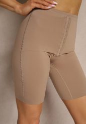 Ciemnobeżowa Bielizna modelująca Majtki Typu Szorty High Waist Liradelle. Brązowa bielizna korygująca Renee, bez wzorów, z jeansu. Za 44.99 zł.