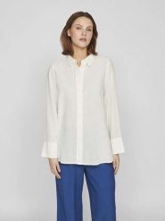 Vila Bluzka w kolorze białym rozmiar: 36. Białe bluzki damskie Vila, bez wzorów, z bawełny, bez kołnierzyka, bez ramiączek. Za 41.30 zł.