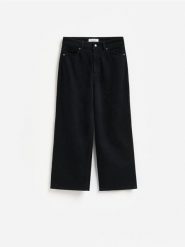 Jeansy culotte - czarny. Czarne jeansy damskie Reserved. Za 129.99 zł.