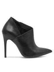 Badura Botki MURCJA-110475 Czarny. Czarne botki damskie Badura, ze skóry, bez obcasa, na szpilce, bez zapięcia. Za 359.99 zł.