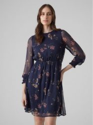 Vero Moda Sukienka codzienna Milla 10244553 Granatowy Regular Fit. Niebieskie sukienki damskie Vero Moda, bez wzorów, z syntetyku, bez ramiączek. Za 99.99 zł.
