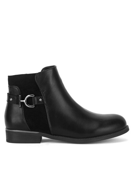 Clara Barson Botki WS2371-04 Czarny. Czarne botki damskie Clara Barson, z materiału, bez obcasa, na płaskiej podeszwie, bez zapięcia. Za 149.99 zł.