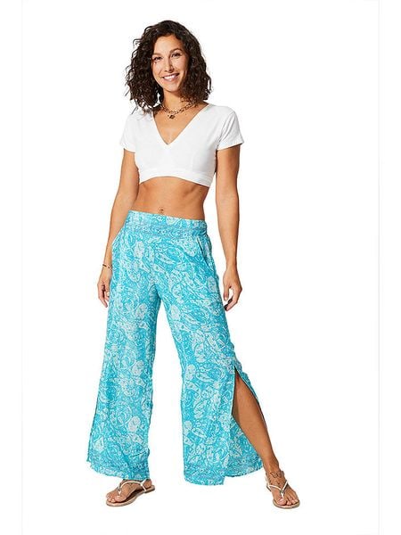 Aller Simplement Kuloty w kolorze błękitnym rozmiar: 38/40. Niebieskie spodnie materiałowe damskie Aller Simplement, bez wzorów, z materiału. Za 88.23 zł.