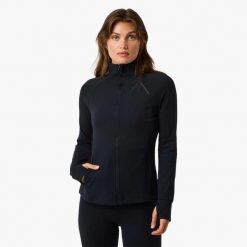 Kurtka treningowa trening damska Swedemount Move Full Zip Jacket szybkoschnąca. Czarne kurtki sportowe damskie SWEDEMOUNT, bez wzorów, bez kaptura. W wyprzedaży za 179.99 zł.