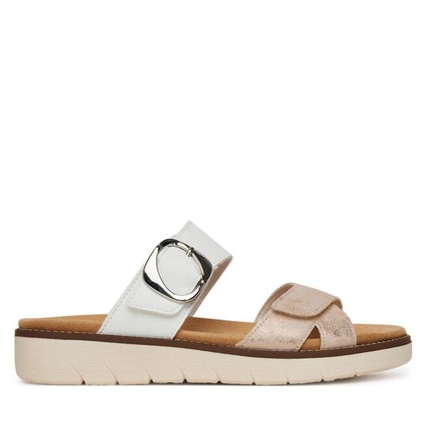 Klapki Remonte. Brązowe klapki damskie Remonte, bez wzorów, bez obcasa, bez zapięcia. Za 271.99 zł.