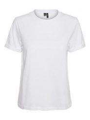 Vero Moda Koszulka "Paula" w kolorze białym rozmiar: XL. Białe bluzki damskie Vero Moda, xl, bez wzorów, z bawełny, bez kołnierzyka, bez ramiączek. Za 52.55 zł.