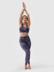 4F Legginsy do jogi i pilatesu z materiału z recyklingu damskie - brązowe XS. Brązowe legginsy damskie 4F, l, bez wzorów, z dzianiny. W wyprzedaży za 99.99 zł.