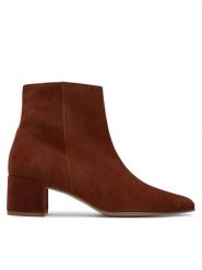 HÖGL Botki Beatrice 8-104702 Brązowy. Brązowe botki damskie Högl, ze skóry, bez obcasa, na słupku, bez zapięcia. Za 799.99 zł.