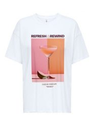 ONLY Koszulka w kolorze białym rozmiar: XL. Białe bluzki damskie Only, xl, bez wzorów, z bawełny, bez kołnierzyka, bez ramiączek. Za 56.79 zł.