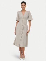 ONLY Sukienka codzienna Tizana 15373535 Beżowy Regular Fit. Brązowe sukienki damskie Only, bez wzorów, z bawełny, bez ramiączek. Za 189.99 zł.