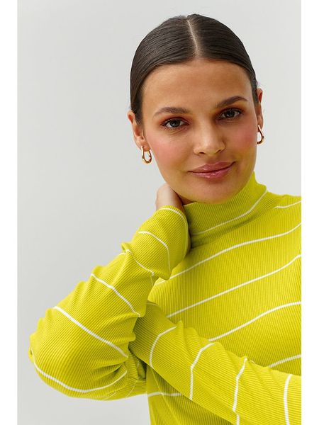 TATUUM Koszulka w kolorze żółto-białym rozmiar: XS. Żółte bluzki damskie TATUUM, xs, bez wzorów, bez kołnierzyka, bez ramiączek. Za 70.41 zł.