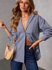 Milan Kiss Bluzka w kolorze granatowym rozmiar: S. Niebieskie bluzki damskie Milan Kiss, s, bez wzorów, z bawełny, bez kołnierzyka, bez ramiączek. Za 152.99 zł.