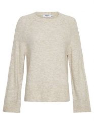 MOSS COPENHAGEN Sweter "Ceara Hope" w kolorze beżowym rozmiar: M/L. Brązowe swetry klasyczne damskie Moss Copenhagen, l, z poliamidu, bez kołnierzyka. Za 149.31 zł.