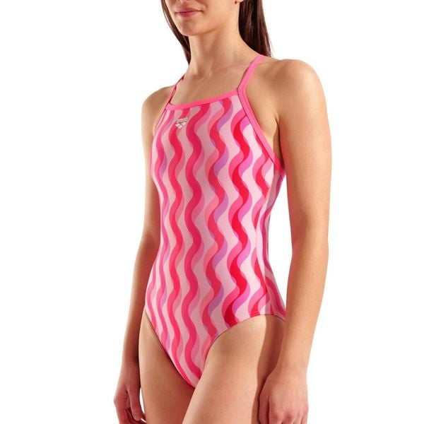 Strój Kąpielowy Damski Arena Ripple Print Swimsuit Lightdrop. Czerwone stroje jednoczęściowe Arena, bez wzorów, z materiału. Za 259.99 zł.