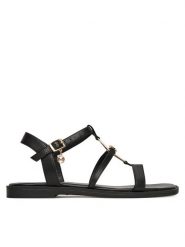 MEXX Sandały MX/023C-EST Czarny. Czarne sandały damskie Mexx, bez wzorów, ze skóry, bez obcasa, na płaskiej podeszwie, bez zapięcia. Za 160.99 zł.