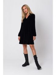 Made of emotion Aksamitna sukienka w kolorze czarnym rozmiar: XL. Czarne sukienki damskie Made Of Emotion, bez wzorów, z bawełny, bez ramiączek. Za 118.01 zł.