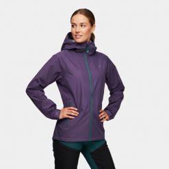 Kurtka trekkingowa 2,5 warstwowa damska Alpinus Rocchetta. Fioletowe kurtki damskie Alpinus, l, bez wzorów, bez kaptura. Za 399.00 zł.
