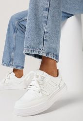 Białe Sneakersy Rilvora. Białe obuwie sportowe damskie Born2be, z materiału, bez zapięcia. Za 84.99 zł.