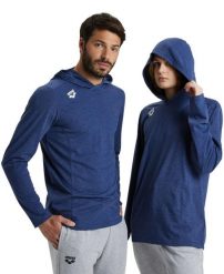 Bluza Arena Team Long Sleeve T-Shirt Panel z kapturem. Niebieskie bluzy damskie Arena, xl, bez wzorów, z bawełny, z kapturem. Za 213.50 zł.