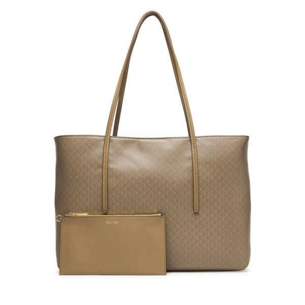 Torebka Calvin Klein. Brązowe shopper bag Calvin Klein, bez dodatków. Za 407.99 zł.