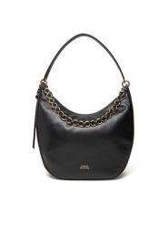 Tommy Hilfiger Torebka Moon Leather Hobo AW0AW17468 Czarny. Czarne torebki klasyczne damskie Tommy Hilfiger, ze skóry, bez dodatków. Za 839.99 zł.