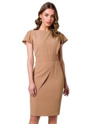 Stylove Sukienka w kolorze beżowym rozmiar: M. Brązowe sukienki damskie Stylove, bez wzorów, bez ramiączek. Za 242.13 zł.