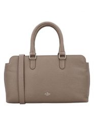 Charm Skórzana torebka w kolorze szarobrązowym - 31 x 19 x 9 cm rozmiar: onesize. Brązowe torebki klasyczne damskie Charm, z materiału, przez ramię, bez dodatków. Za 370.71 zł.