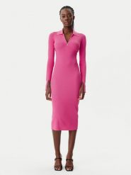 Patrizia Pepe Sukienka dzianinowa 8A1491/K078-R846 Różowy Slim Fit. Czerwone sukienki damskie Patrizia Pepe, bez wzorów, z dzianiny, bez ramiączek. Za 839.99 zł.