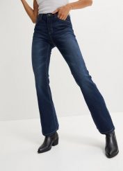 Dżinsy Flared high-waist. Niebieskie jeansy damskie bonprix, z podwyższonym stanem. Za 129.99 zł.