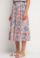 Różowa Rozkloszowana Spódnica z Bawełny w Kwiaty Solzekia. Czerwone spódnice damskie Born2be, na co dzień, l, bez wzorów, z bawełny, eleganckie, midi. Za 109.99 zł.