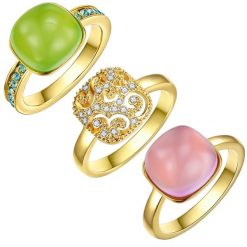 Lulu & Jane Stop metali Zdobienie kryształkami Swarovski® Pierścionki 1 ct Damski. Białe pierścionki damskie Lulu & Jane, pozłacane. Za 239.99 zł.