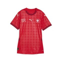 Damska koszulka domowa kobiecej reprezentacji Szwajcarii Team 2025 PUMA. Czerwone bluzki damskie Puma, xs, bez wzorów, bez kołnierzyka, bez ramiączek. Za 419.00 zł.