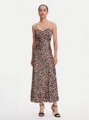 Guess Sukienka wieczorowa W5YK35 WHEZ2 Brązowy Slim Fit. Brązowe sukienki damskie Guess, z aplikacjami, z wiskozy, wizytowe, bez ramiączek. Za 429.99 zł.