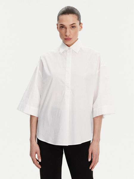 French Connection Koszula 72MZE Biały Relaxed Fit. Białe koszule damskie French Connection, xl, bez wzorów, z bawełny, bez kołnierzyka, bez ramiączek. Za 119.99 zł.