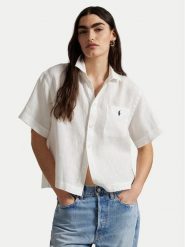 Polo Ralph Lauren Koszula 211965847001 Biały Relaxed Fit. Białe koszule damskie Polo Ralph Lauren, m, bez wzorów, ze lnu, bez kołnierzyka, bez ramiączek. Za 489.99 zł.