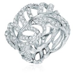 Lulu & Jane Stop metali Zdobienie kryształkami Swarovski® Pierścionki 1 ct Damski. Białe pierścionki damskie Lulu & Jane, srebrne. Za 459.99 zł.