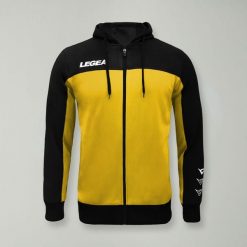 Kurtka Flex do biegania i treningu czarno-żółta. Czarne kurtki damskie LEGEA, xl, bez wzorów, z bawełny, bez kaptura. Za 72.00 zł.