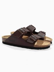 BACKSUN Klapki "Bali" w kolorze brązowym rozmiar: 37. Brązowe klapki damskie Backsun, bez wzorów, z otwartym noskiem, bez obcasa, bez zapięcia. Za 130.99 zł.