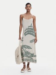 Desigual Sukienka letnia Marsella 25SWVF11 Beżowy Slim Fit. Brązowe sukienki damskie Desigual, bez wzorów, z syntetyku, bez ramiączek. Za 429.99 zł.